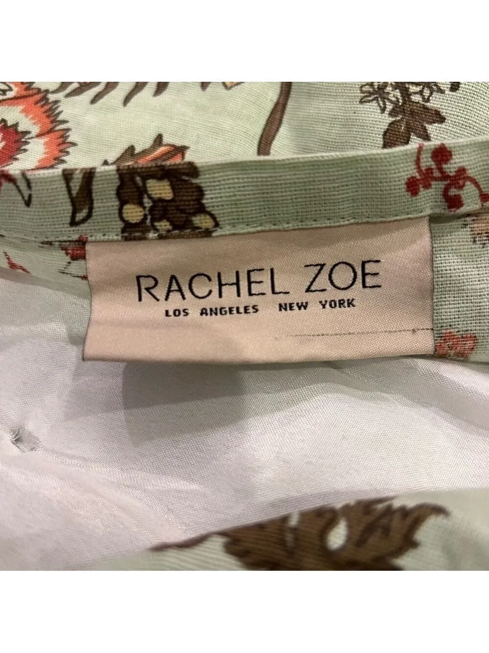 Rachel Zoe Pillow Sham Set of 2 Botanical Cotton Linen Blend Quilted Green 26x27